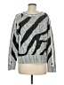 Elena Wang Chevron-herringbone Silver Pullover Sweater Size M - photo 2