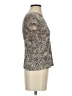 Athleta 100% Cotton Animal Print Tan Short Sleeve Turtleneck Size XXS - photo 4