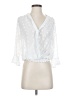 Solitaire 100% Polyester White 3/4 Sleeve Blouse Size XS - photo 1