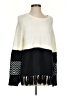 John & Jenn 100% Acrylic Chevron-herringbone Ivory Poncho Size S - photo 1