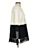 John & Jenn 100% Acrylic Chevron-herringbone Ivory Poncho Size S - photo 4