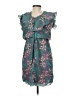 Unbranded 100% Polyester Print Teal Cocktail Dress Size 6 - photo 2