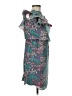 Unbranded 100% Polyester Print Teal Cocktail Dress Size 6 - photo 4