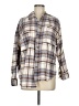 No Comment Plaid Brown Long Sleeve Blouse Size M - photo 1