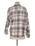 No Comment Plaid Brown Long Sleeve Blouse Size M - photo 2