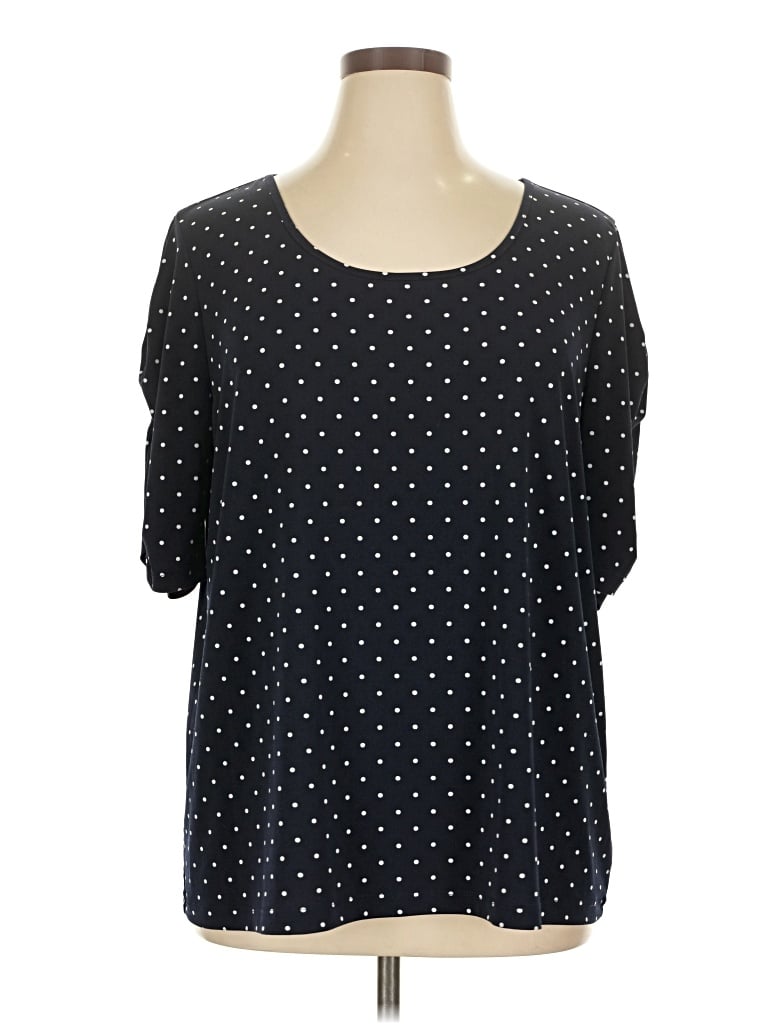 Pre-owned Susan Graver Short Sleeve T-shirt In Black