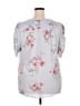 Torrid 100% Polyester Gray Short Sleeve Blouse Size 2X Plus (2) - photo 2