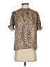 THML 100% Polyester Animal Print Tan Short Sleeve Blouse Size XS - photo 1