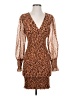 Steve Madden 100% Polyester Animal Print Brown Cocktail Dress Size S - photo 1