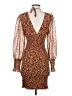 Steve Madden 100% Polyester Animal Print Brown Cocktail Dress Size S - photo 2