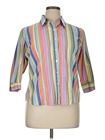 Caribbean Joe 3/4 Sleeve Button-Down Shirt (view 1)