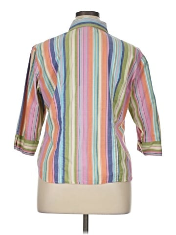 Caribbean Joe 3/4 Sleeve Button-Down Shirt (view 2)