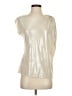 Worth Metallic Silver Short Sleeve Blouse Size S - photo 1