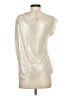 Worth Metallic Silver Short Sleeve Blouse Size S - photo 2