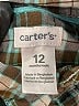 Carter's 100% Cotton Plaid Green Long Sleeve Button-Down Shirt 9-12 MO / 12 MO - photo 3
