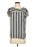 Ann Taylor LOFT 100% Polyester Stripes Ivory Short Sleeve Blouse Size XS - photo 1