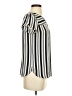 Ann Taylor LOFT 100% Polyester Stripes Ivory Short Sleeve Blouse Size XS - photo 4