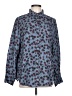 J.Crew 100% Viscose Animal Print Blue Long Sleeve Blouse Size L - photo 1