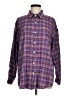 Shein 100% Polyester Plaid Purple Long Sleeve Blouse Size M - photo 1
