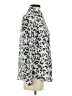 Banana Republic 100% Polyester Animal Print Silver Long Sleeve Blouse Size XS - photo 4