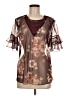 Unbranded Brown Short Sleeve Blouse Size M (estimated) - photo 1