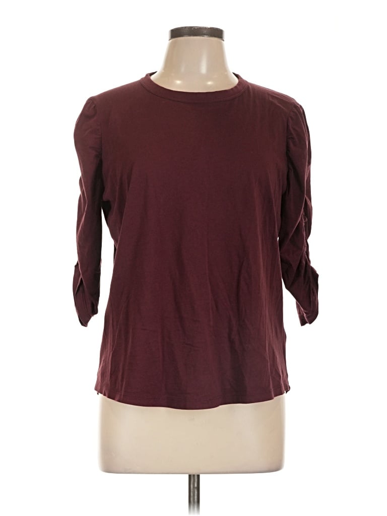 Pre-owned Veronica Beard Jeans 3/4 Sleeve Top In Burgundy