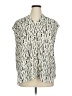 Monday Fun 100% Polyester Print Ivory Sleeveless Blouse Size 1X - photo 1