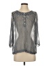 Joe Fresh 100% Polyester Gray 3/4 Sleeve Blouse Size S - photo 1