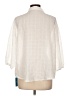 Unbranded Checkered-gingham Ivory 3/4 Sleeve Button-Down Shirt Size L - photo 2