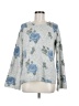 Lucky Brand Floral Silver Pullover Sweater Size M - photo 1