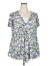 Torrid 100% Polyester Gray Short Sleeve Blouse Size 2X Plus (2) - photo 1