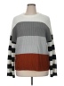Fashion 100% Acrylic Color Block Gray Pullover Sweater Size XL - photo 1