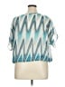 AB Studio 100% Spandex Teal Short Sleeve Blouse Size XL - photo 2