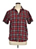 Free Planet 100% Cotton Plaid Red Short Sleeve Button-Down Shirt Size XL - photo 1