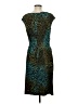 Connected Apparel Animal Print Teal Cocktail Dress Size 8 - photo 2