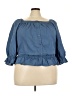 Torrid 100% Cotton Blue 3/4 Sleeve Blouse Size 3X Plus (3) - photo 1