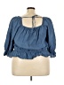 Torrid 100% Cotton Blue 3/4 Sleeve Blouse Size 3X Plus (3) - photo 2