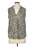 Naked Zebra 100% Polyester Animal Print Ivory Sleeveless Blouse Size L - photo 1