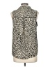 Naked Zebra 100% Polyester Animal Print Ivory Sleeveless Blouse Size L - photo 2