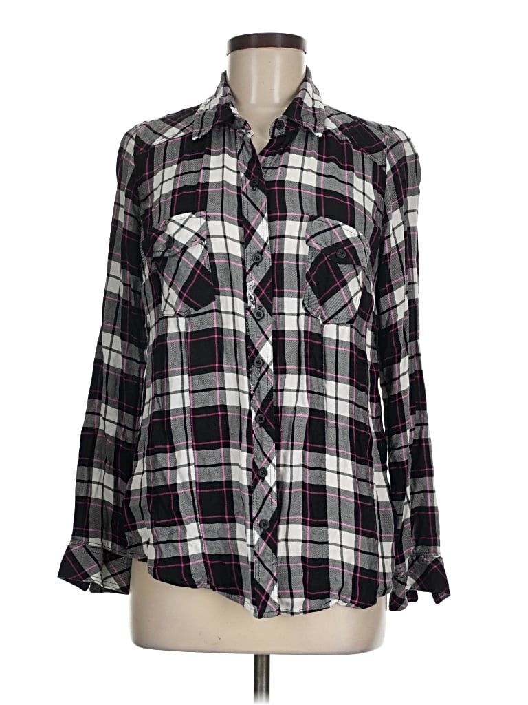 Pre-owned Torrid Long Sleeve Button Down Shirt In Black