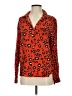 Aqua 100% Rayon Animal Print Orange Long Sleeve Blouse Size S - photo 1
