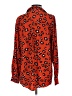 Aqua 100% Rayon Animal Print Orange Long Sleeve Blouse Size S - photo 2