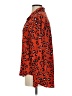 Aqua 100% Rayon Animal Print Orange Long Sleeve Blouse Size S - photo 5