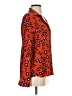 Aqua 100% Rayon Animal Print Orange Long Sleeve Blouse Size S - photo 4