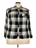 DressBarn 100% Rayon Plaid Black Long Sleeve Button-Down Shirt Size 2X - photo 1