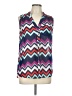 rue21 100% Polyester Chevron-herringbone Blue Sleeveless Blouse Size L - photo 1