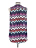 rue21 100% Polyester Chevron-herringbone Blue Sleeveless Blouse Size L - photo 2