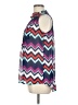 rue21 100% Polyester Chevron-herringbone Blue Sleeveless Blouse Size L - photo 5