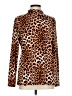 Ellen Tracy Animal Print Brown Long Sleeve Blouse Size L - photo 1