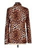 Ellen Tracy Animal Print Brown Long Sleeve Blouse Size L - photo 2